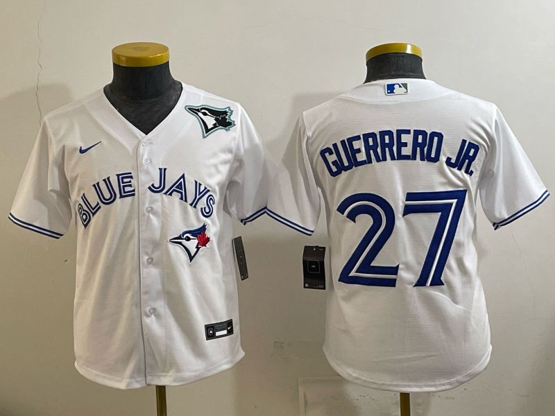 Youth 2025 Nike Toronto Blue Jays #27 Guerrero jr White Game MLB Jersey 04->youth mlb jersey->Youth Jersey